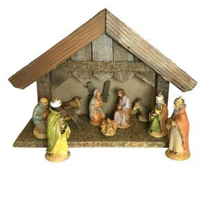 Vintage Nativity Scene 12-Piece Set Hand Painted Friedel  Germany